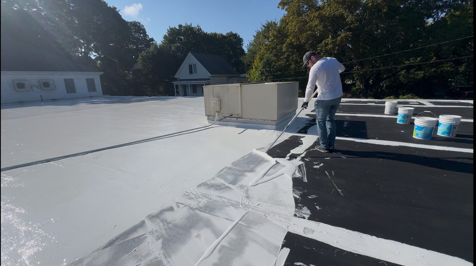 Notched squeegee application